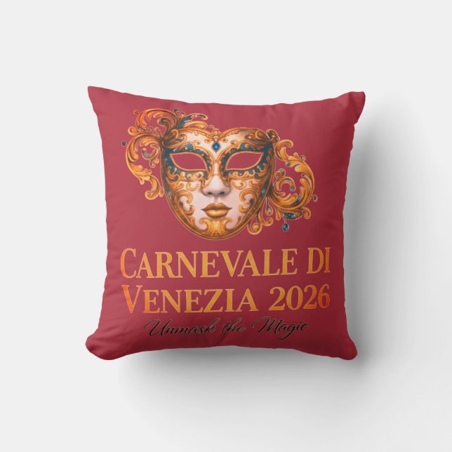 Almofada Elegant Venetian Mask Throw Pillow (Frente)