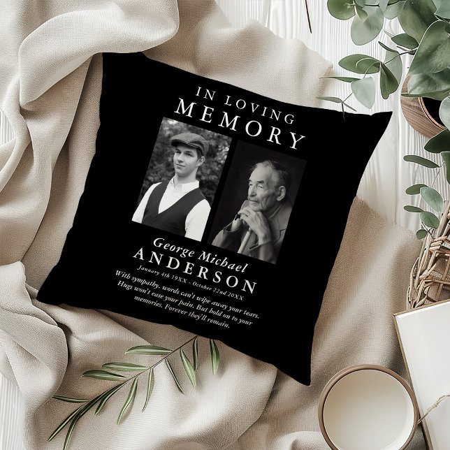 Almofada Elegante 2 Foto 'In Loving Memory' Tributo (Criador carregado)