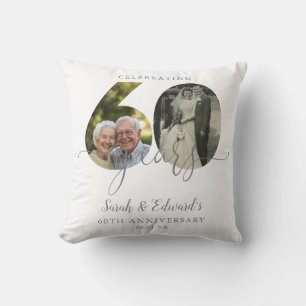 Almofada Elegante 60º Aniversário de Casamento 2 Foto
