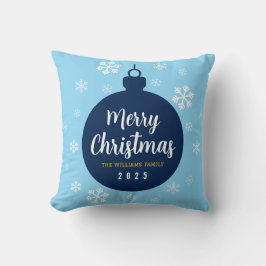 Almofada Elegante Blue Ornament Snowflake Felry Natal
