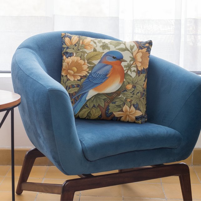 Almofada Elegante Bluebird Oriental William Morris Inspirou (Criador carregado)