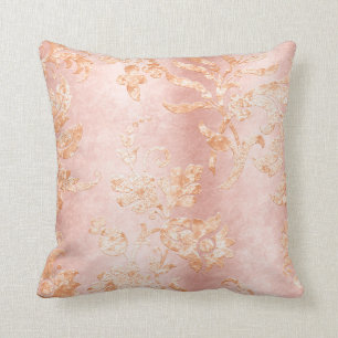 Almofada Elegante Blush Dourado Damask Satin Bonito Home De