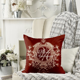 Almofada Elegante Burgundy e Cream Antique Chateau Chic