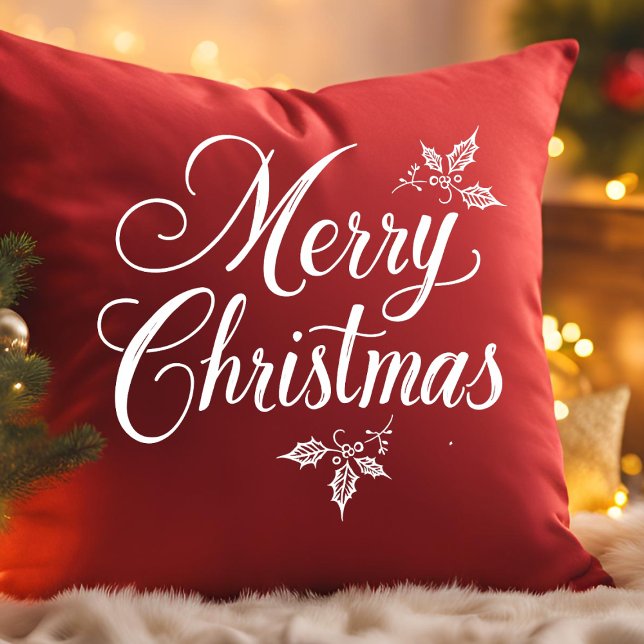 Almofada Elegante Caligrafia Roteiro Feliz Natal (Criador carregado)