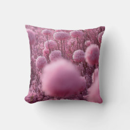 Almofada Elegante Campo Floral Botânico Rosa Suave Estético