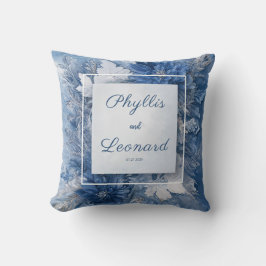 Almofada Elegante Casamento Floral com a Bola Azul