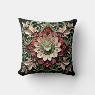 Almofada Elegante Chique Estiloso Floral Luxo Colorido 