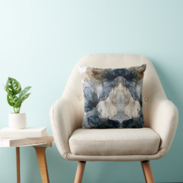 Almofada Elegante Cobertor Abstrato de Aquarela Floral Azul