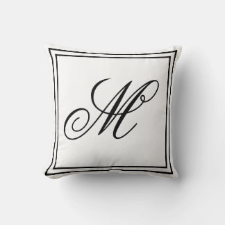 Almofada Elegante Cobertor Branco com Monograma Personaliza