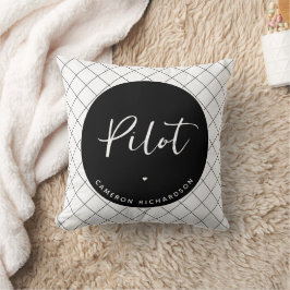 Almofada Elegante de Graduação da Escola de Aviação Piloto 