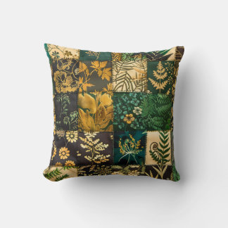 Almofada ✨Elegante Design de Patchwork Botânico Floral