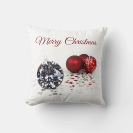 Almofada Elegante Diamante e Enfeites de natal Vermelhos