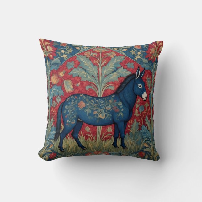 Almofada Elegante Donkey William Morris Inspirado Padroniza (Frente)