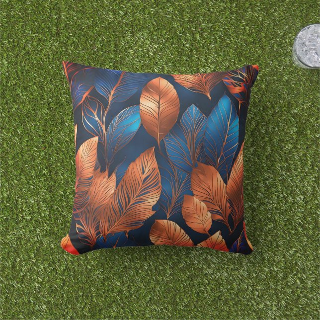 Almofada Elegante Dourado Foliage Nature Design (Grama)