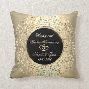 Almofada Elegante Dourado Pontos Chic 50º Aniversário de Ca