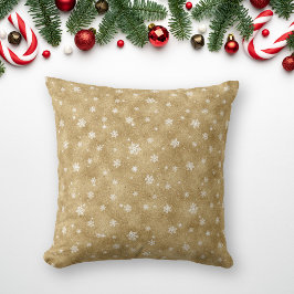 Almofada Elegante Dourado Stars Snowflakes Travesseiro deco
