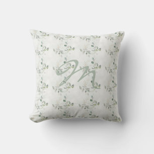 Almofada Elegante Eucalyptus Greenery Monograma