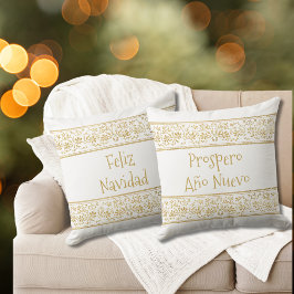 Almofada Elegante Feliz Navidad Prospero Año Nuevo Dourado