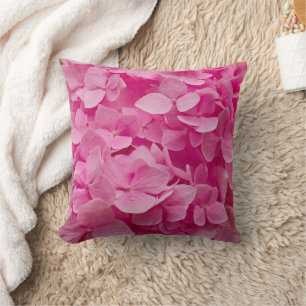 Almofada Elegante, Flor De Hydrangea Rosa-Chic, Petais Flor