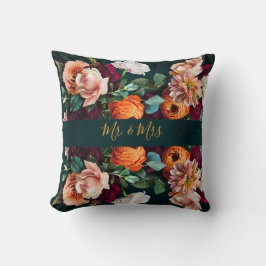 Almofada Elegante Floral Botânico Rústico Casamento de Sr. 