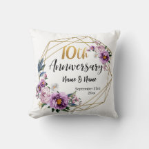 Elegante Floral Dourado de 10 Anos de Aniversário