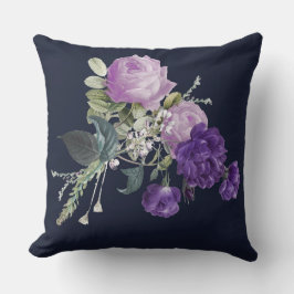 Almofada Elegante floral roxo vintage