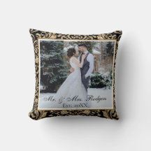 Elegante Foto Casamento Preto e Dourado com Brilho