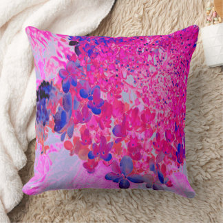 Almofada Elegante Fuchsia e Limelight Hydrangea Azul Escuro