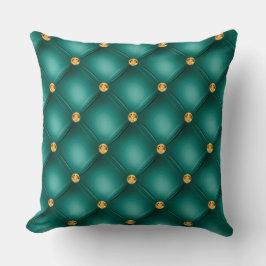Almofada Elegante Glam Triturado Dourado Diamond Teal Green