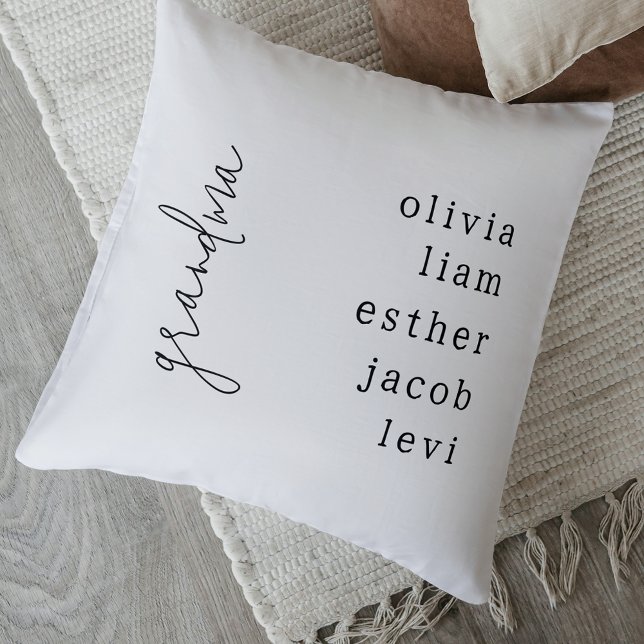 Almofada Elegante Guarda Avós Nome Avó (Elegant Keepsake Grandchildren Name Grandmother Throw Pillow)