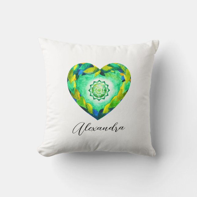 Almofada Elegante Heart Chakra Green Anahata (Frente)