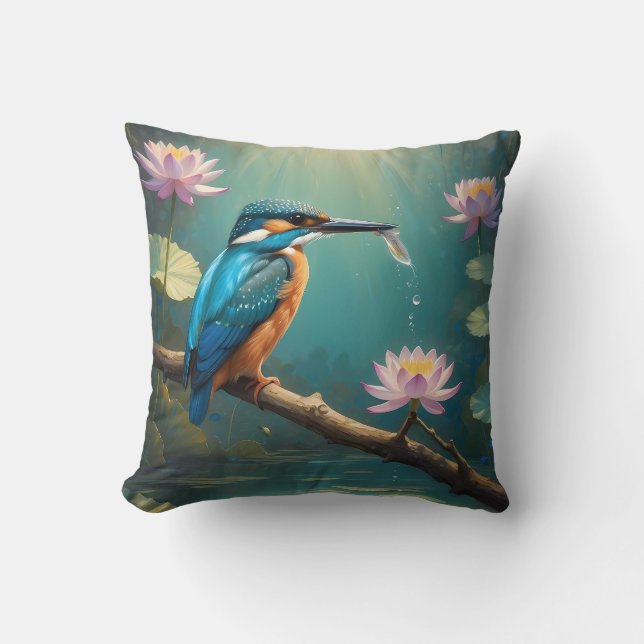 Almofada Elegante Kingfisher Bird (Frente)