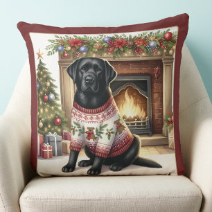 Almofada Elegante Labrador Retriever Christmas Puppy Dog