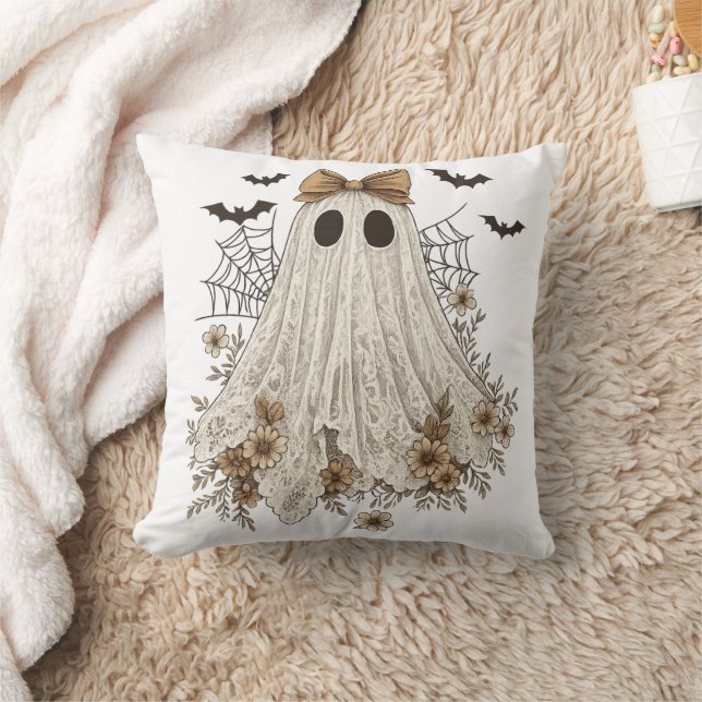 Almofada Elegante Lace Ghost com Arco | Floral Ghost (Cobertor)
