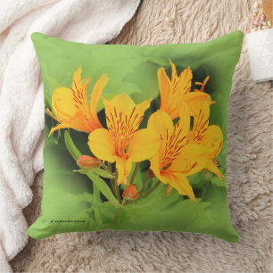 Almofada Elegante Lírio dos Incas Alstroemeria Amarela