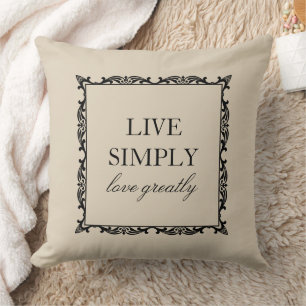 Almofada Elegante Live Apenas Cite Amêndoa Creme