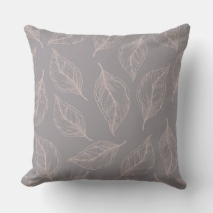Almofada Elegante Mocha Leaf/Cream Accorn Reversibe Traves