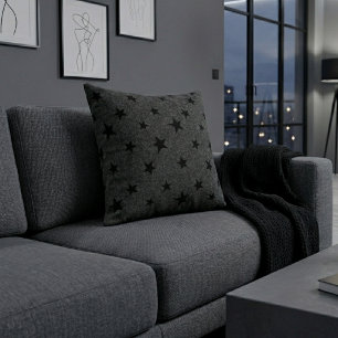 Almofada Elegante Moderno Chic Padrão Estrela Preta