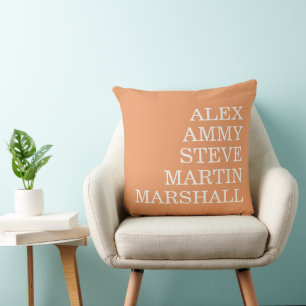 ALMOFADA ELEGANTE MODERNO COM NOME PERSONALIZADO PEACH STIL