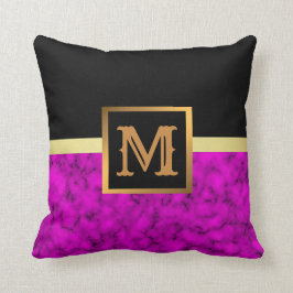 Almofada Elegante Moderno Marble Negro Dourado