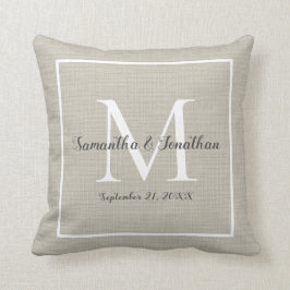 Almofada Elegante Moderno Monograma Chic Wedding Keepsasaac