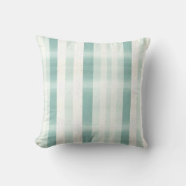 Almofada Elegante Monograma Aquarela Listra Verde Creme