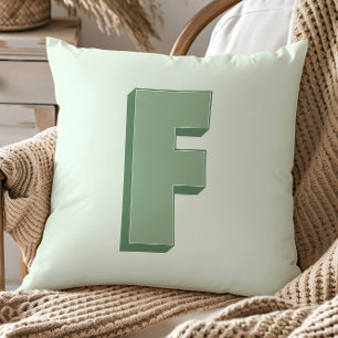 Almofada Elegante Monograma de Letra F Personalizado Inicia