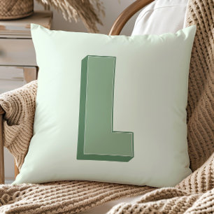 Almofada Elegante Monograma de Letra L Personalizado Inicia