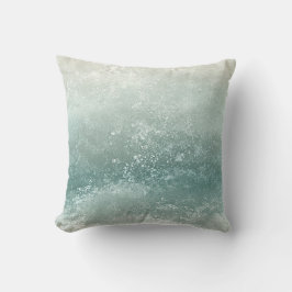 Almofada Elegante Monograma Ondas de Aquarela Costeira em A
