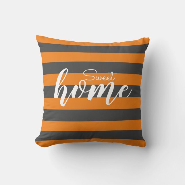 Almofada Elegante Orange Striped Patterm Test Sweet Home (Frente)