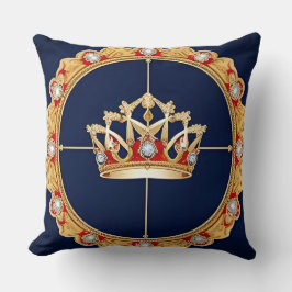 Almofada Elegante Ornamento de Coroa Dourada