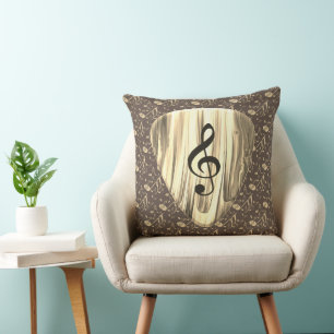 Almofada Elegante Ouro Treble Clef Music Art
