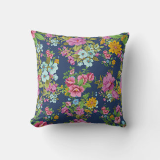 Almofada Elegante padrão decorativo floral aquarela