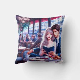 Almofada Elegante Parisiense Café Date: Uma Fuga Romântica